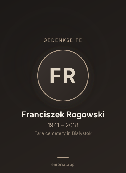 Gedenkportrait von Franciszek Rogowski