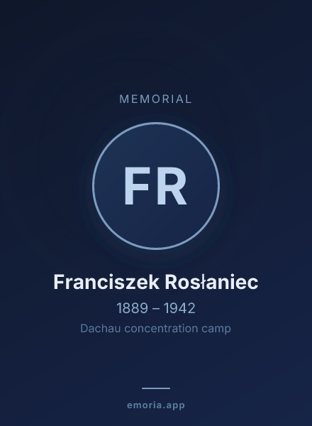 Memorial portrait of Franciszek Rosłaniec