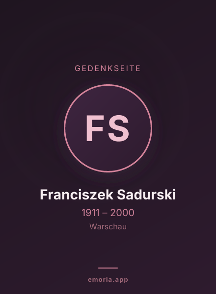 Gedenkportrait von Franciszek Sadurski