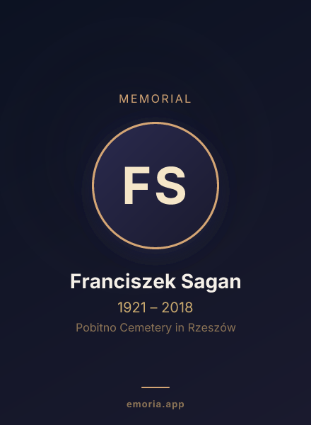 Memorial portrait of Franciszek Sagan