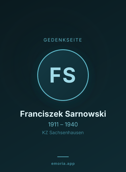 Gedenkportrait von Franciszek Sarnowski