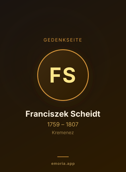Gedenkportrait von Franciszek Scheidt