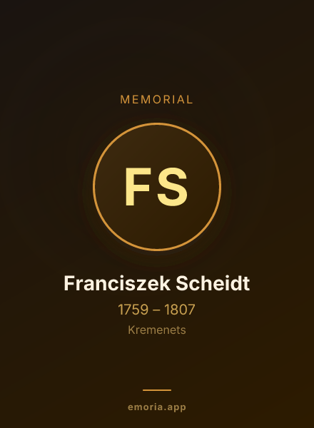 Memorial portrait of Franciszek Scheidt