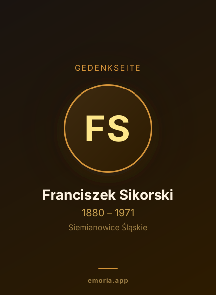 Gedenkportrait von Franciszek Sikorski