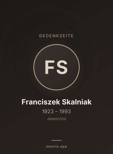 Gedenkportrait von Franciszek Skalniak