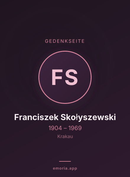 Gedenkportrait von Franciszek Skołyszewski