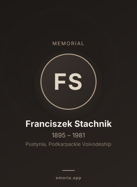 Memorial portrait of Franciszek Stachnik