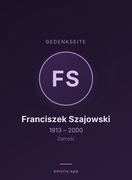 Gedenkportrait von Franciszek Szajowski