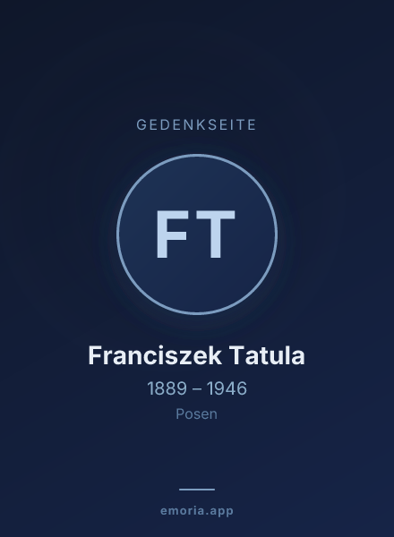 Gedenkportrait von Franciszek Tatula