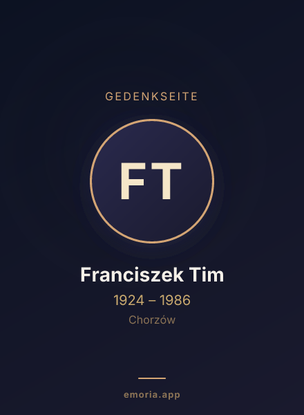 Gedenkportrait von Franciszek Tim