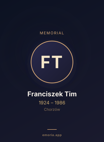Memorial portrait of Franciszek Tim