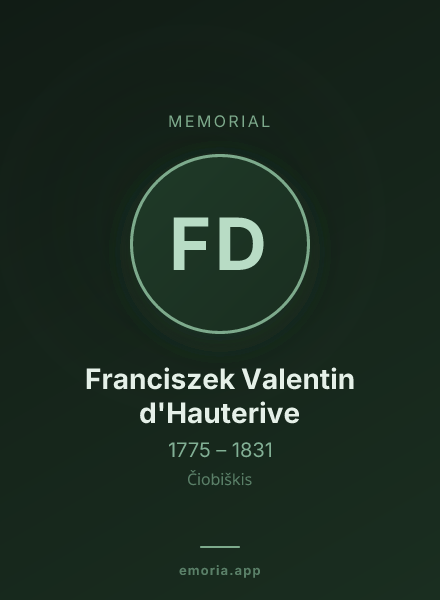 Memorial portrait of Franciszek Valentin d'Hauterive