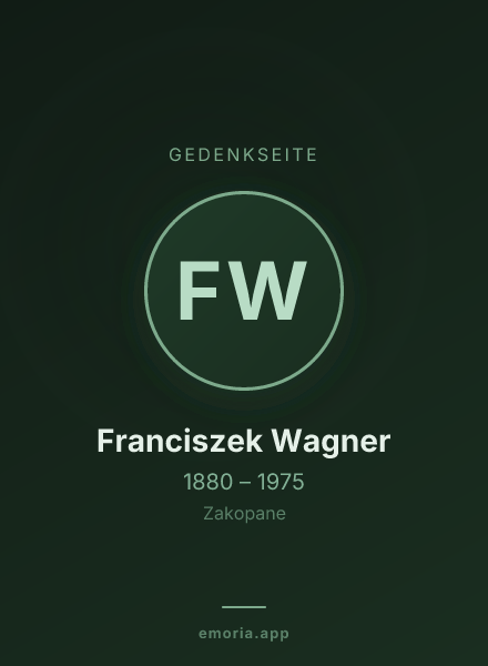 Gedenkportrait von Franciszek Wagner