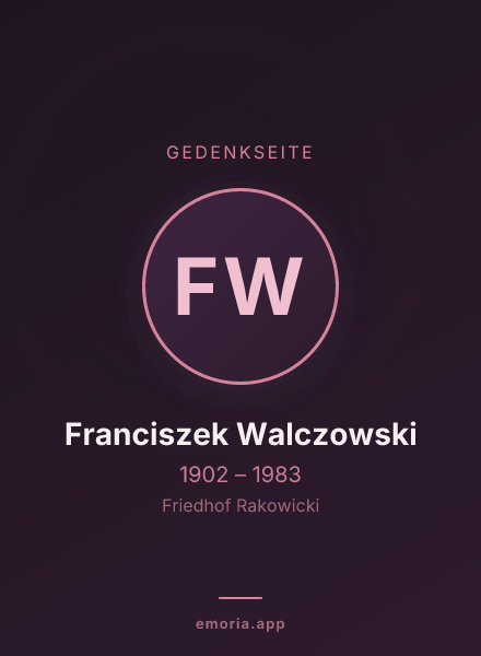Gedenkportrait von Franciszek Walczowski