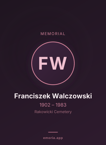 Memorial portrait of Franciszek Walczowski