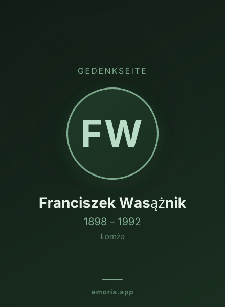 Gedenkportrait von Franciszek Wasążnik