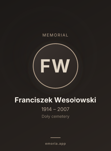 Memorial portrait of Franciszek Wesołowski