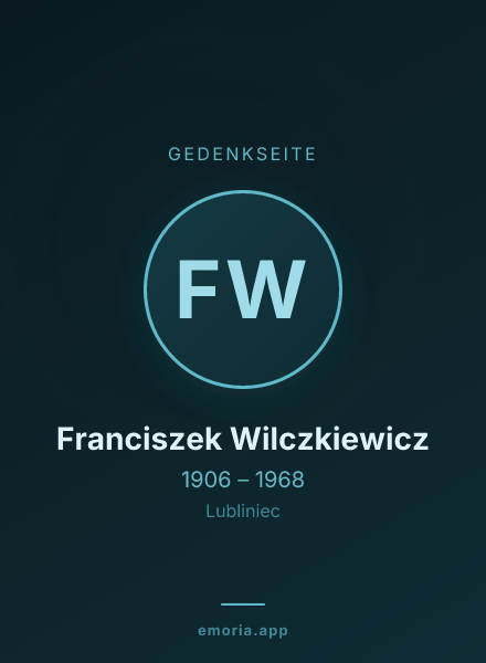 Gedenkportrait von Franciszek Wilczkiewicz