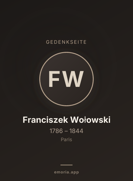 Gedenkportrait von Franciszek Wołowski