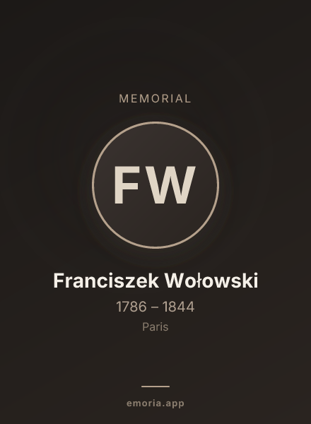 Memorial portrait of Franciszek Wołowski
