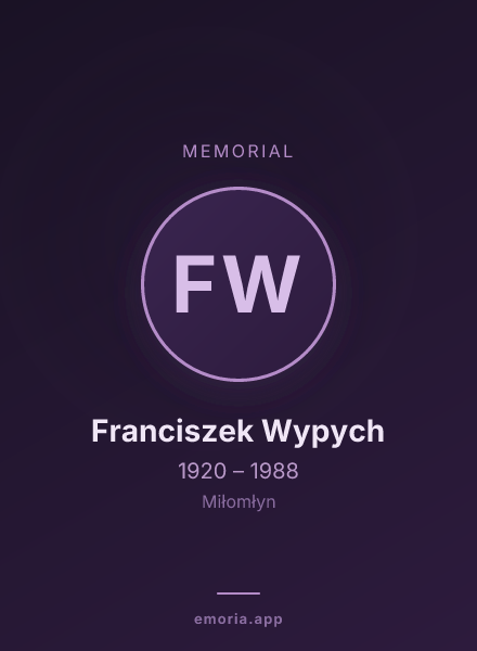 Memorial portrait of Franciszek Wypych