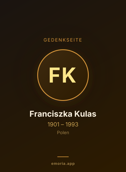Gedenkportrait von Franciszka Kulas