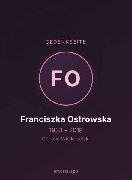 Gedenkportrait von Franciszka Ostrowska