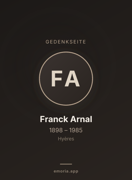 Gedenkportrait von Franck Arnal