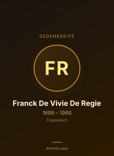 Gedenkportrait von Franck De Vivie De Regie
