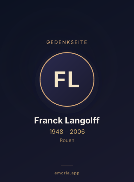 Gedenkportrait von Franck Langolff