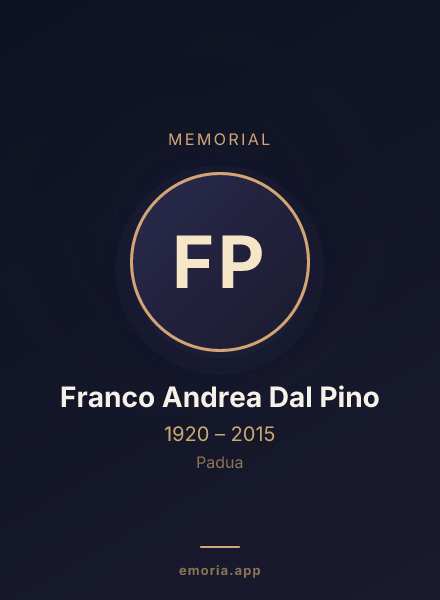 Memorial portrait of Franco Andrea Dal Pino