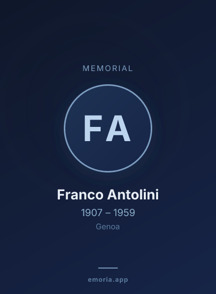 Memorial portrait of Franco Antolini