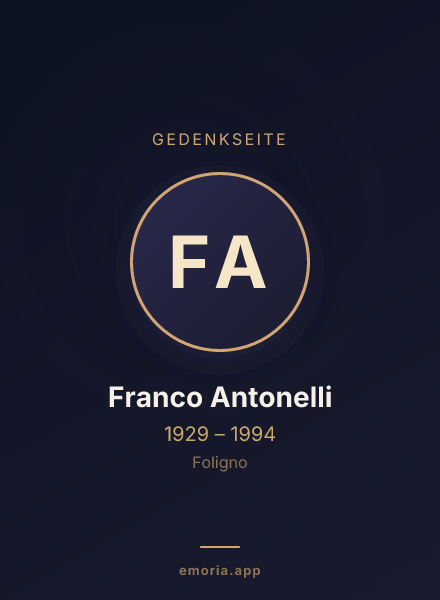 Gedenkportrait von Franco Antonelli