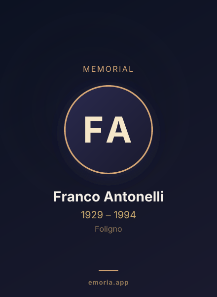 Memorial portrait of Franco Antonelli