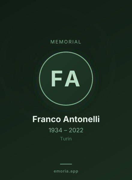 Memorial portrait of Franco Antonelli