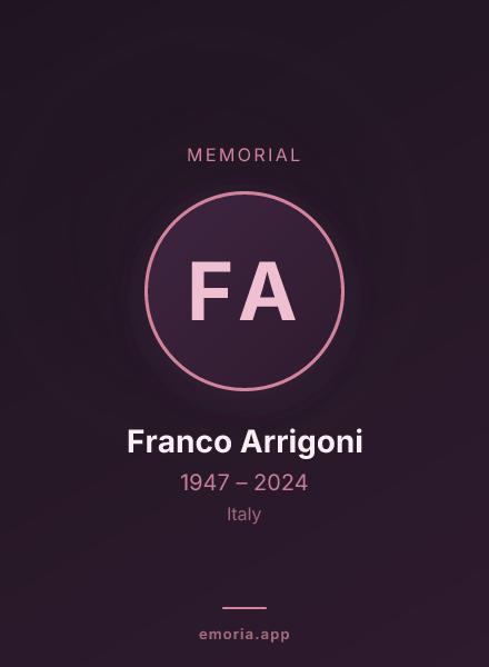 Memorial portrait of Franco Arrigoni