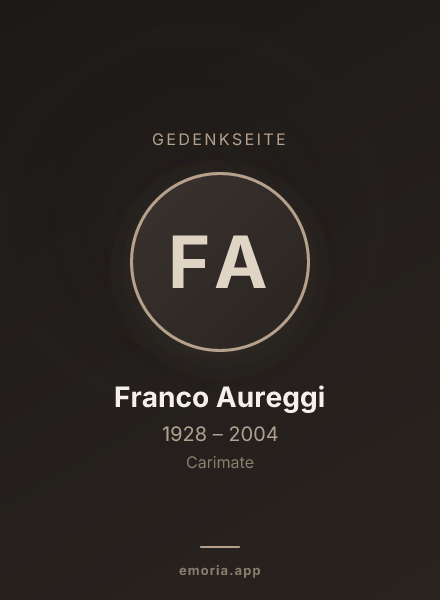 Gedenkportrait von Franco Aureggi