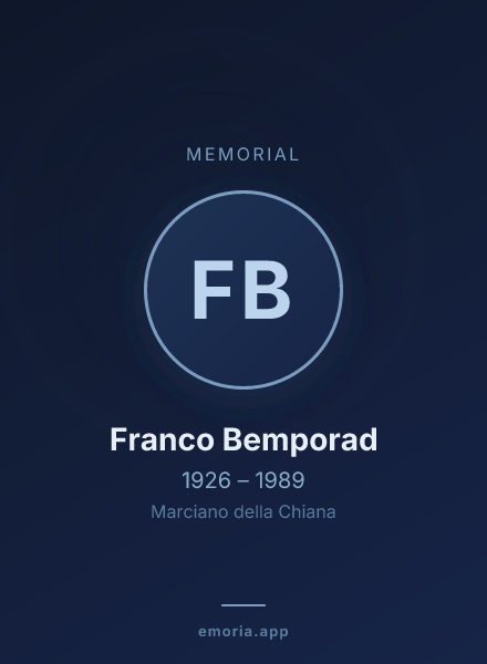 Memorial portrait of Franco Bemporad