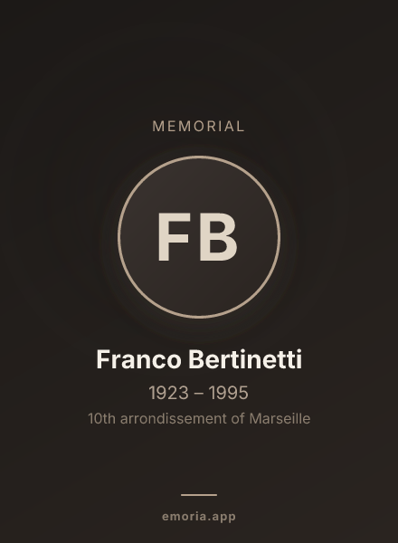 Memorial portrait of Franco Bertinetti