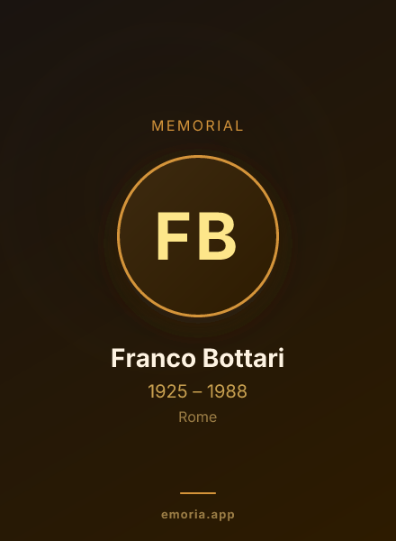 Memorial portrait of Franco Bottari