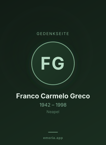 Gedenkportrait von Franco Carmelo Greco