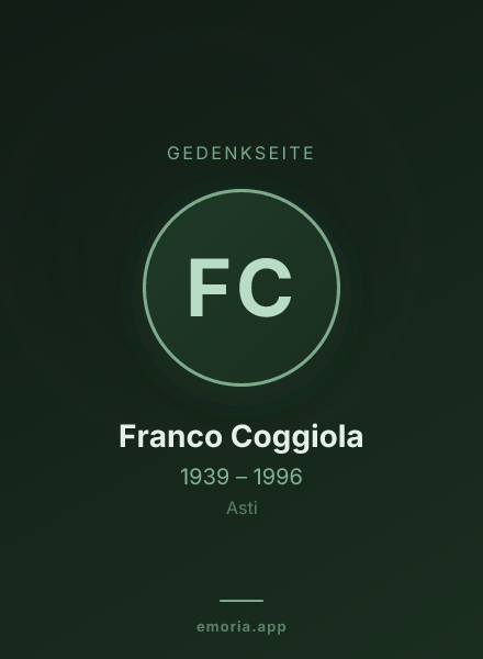 Gedenkportrait von Franco Coggiola