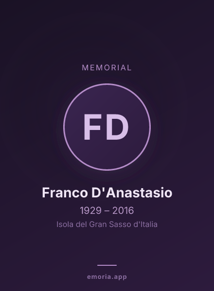 Memorial portrait of Franco D'Anastasio