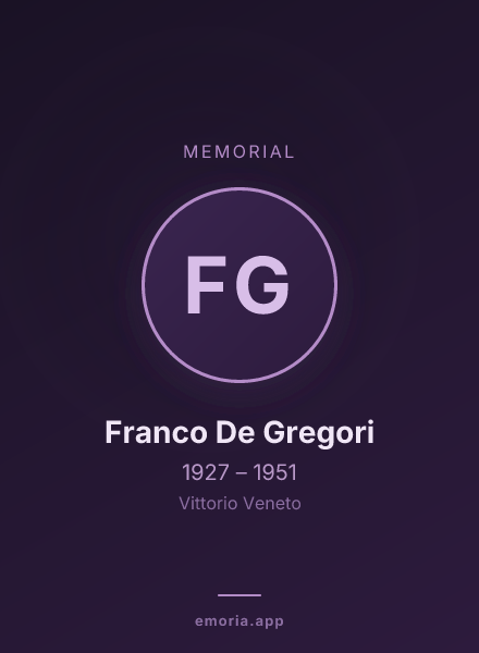 Memorial portrait of Franco De Gregori