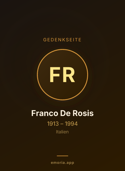 Gedenkportrait von Franco De Rosis