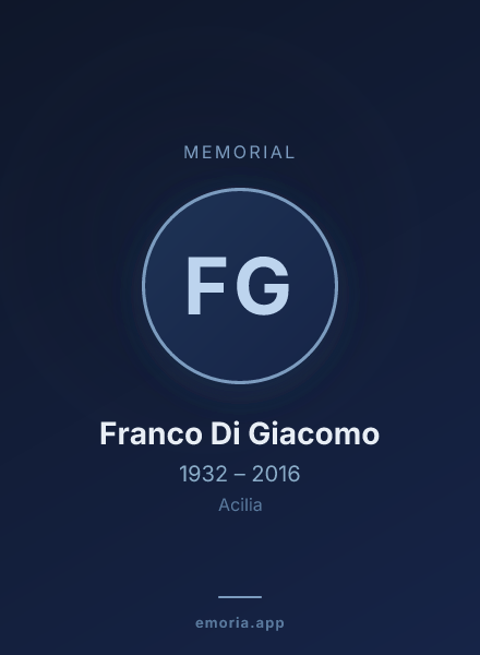 Memorial portrait of Franco Di Giacomo
