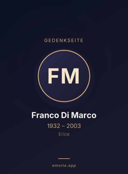 Gedenkportrait von Franco Di Marco
