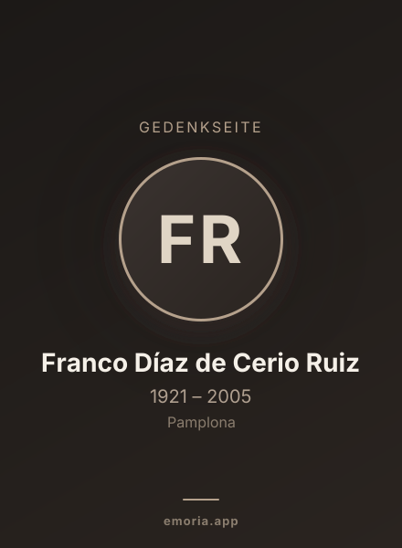 Gedenkportrait von Franco Díaz de Cerio Ruiz