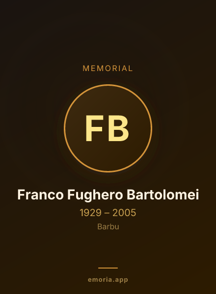 Memorial portrait of Franco Fughero Bartolomei