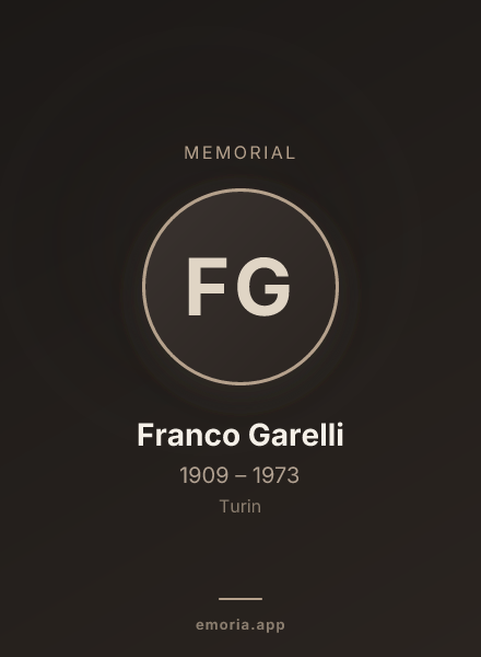 Memorial portrait of Franco Garelli
